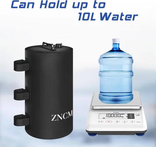 Vista 5 de ZNCMRR Bolsa de peso de agua para toldo, 132 libras, juego de 6 pesas para patas para toldo desplegable, tienda de campaña, cenador, color negro