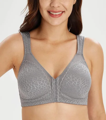 Vista 5 de Lemorosy Brasier reductor sin relleno para mujer, talla grande, cobertura frontal, cierre frontal, postura trasera, sin relleno, sin relleno