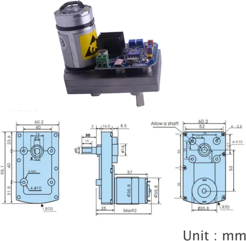 Vista 4 de ASMC-04B Robot Digital Servo High Power Torque 12V/24V 396.8 lbs.cm con placa de brazo para manipulador robótico grande multicolor