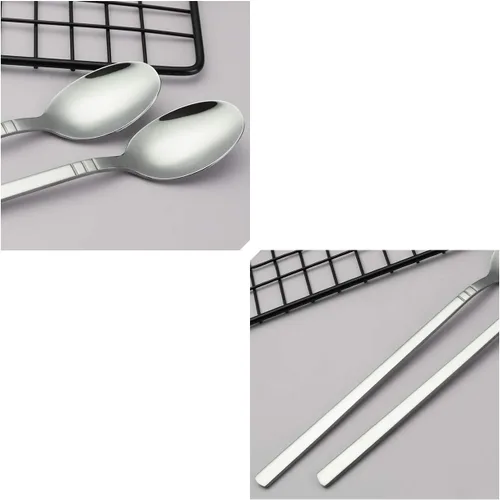 Vista 3 de Morcte Cuchara larga de té helado de 12 piezas, cuchara agitadora de mango largo de acero inoxidable Long Handle Iced Tea Spoon, Coffee Spoon, Ice