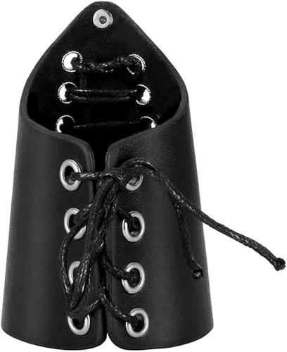 Vista 3 de Brazaletes vikingos de cuero con armadura LARP en relieve, amuleto de talismán nórdico para hombres y mujeres, regalos de un par, Adjustable