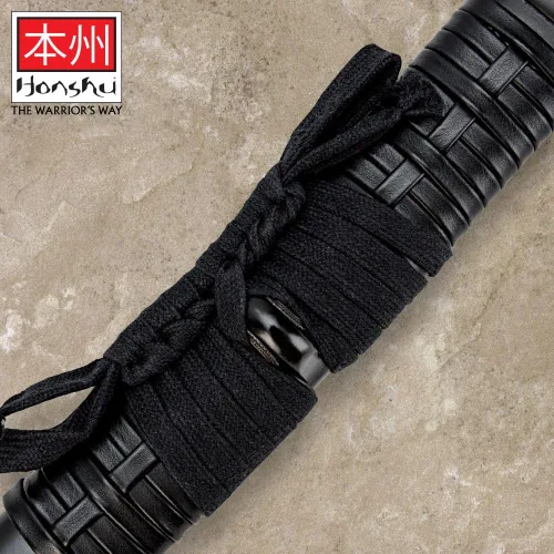 Vista 7 de HONSHU Boshin Wakizashi Espada – Hoja de acero al carbono 1050 forjada a