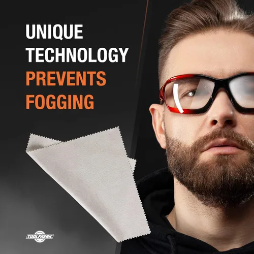 Vista 2 de ToolFreak Paquete de 2 paños para lentes antiniebla, tecnología única que evita el empañamiento en los lentes, lentes, cámara del teléfono, espejo