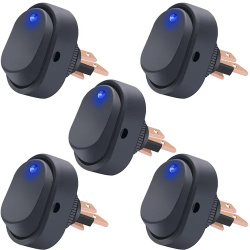 Vista 7 de Twidec/5 piezas Interruptor basculante redondo de 12V ON/OFF/ON AC 6A/250V 10A/125V SPST 3 pines 3 posiciones interruptor de palanca para coche