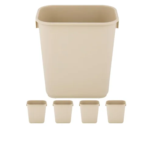 Vista 55 de Cubo de basura rectangular beige de 10 galones para restaurante, papelera comercial, papelera de plástico para oficina, cubo de basura para baño