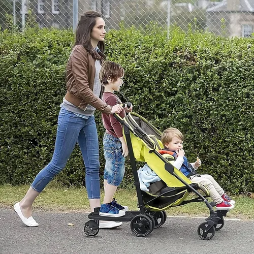 Vista 4 de Rhinoon Tabla de cochecito 2 en 1 con asiento, cómodo pedal de cochecito con ruedas, tabla universal ajustable para cochecitos, se adapta a