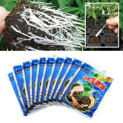 Vista 3 de Polvo de enraizamiento para esquejes, hormona de raíz, estimulador de raíces, fertilizante y mejorador de suelo, cultivar nuevas plantas a partir