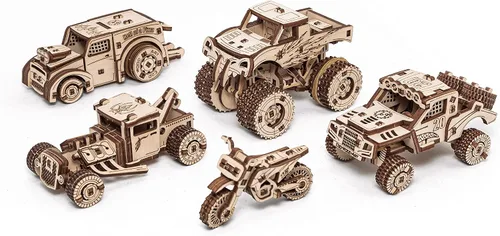Vista 14 de EWA Eco-Wood-Art Pocket Buggy - Rompecabezas de madera 3D Kit de modelo mecánico DIY Juego de construcción de madera