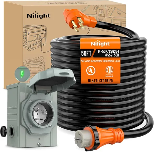 Vista 22 de Nilight Cable de Extensión para Secadora EV de 15 Pies 3 Clavijas 30 Amperios NEMA 10-30P 10-30R Cable de Extensiones Antiguas Servicio Pesado
