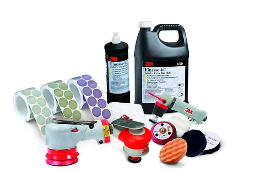 Vista 3 de 3M Mini lijadora de punta orbital aleatoria - Lijadora neumática de palma - Para reparación de pintura automotriz - Herramienta neumática - Órbita