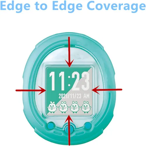 Vista 4 de Protector de pantalla compatible con Tamagotchi Uni y Smart, película transparente de PET de cobertura completa HD
