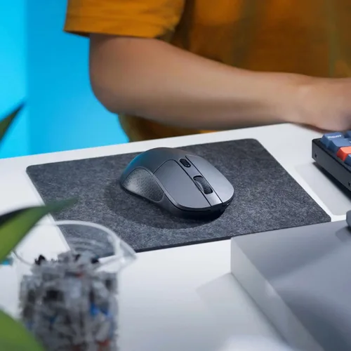 Vista 8 de Keychron M3 - Ratón inalámbrico, sensor PAW3395 con botón macro programable de 26,000 DPI, soporta 2.4 GHz/Bluetooth 5.1, diseño ergonómico