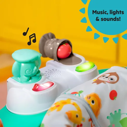 Vista 3 de Bright Starts Cooking Up Fun - Saltador de actividades para bebés con música y luces, juguetes de juego de rol de cocina, unisex, 6 meses+, hasta 25