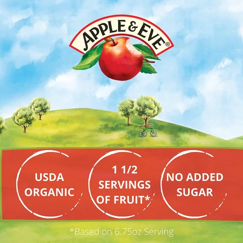 Vista 3 de Apple & Eve Organics, Jugo de manzana, 6.75 onzas líquidas, 8