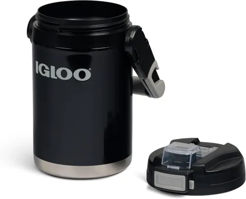 Vista 3 de Igloo Rival Fusion - Botella deportiva de acero inoxidable de 54 onzas, jarra de agua aislada, color negro