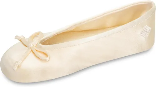 Vista 13 de isotoner - Zapatos satinados para bailarinas, con moño, suela de gamuza Ceniza