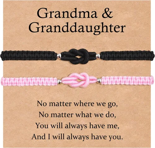 Vista 9 de Pulsera Papá Hija/Madre Hijo/Madre Hija/Abuela Nieta/Hermano Hermana Pulsera Promesa Meñique Juego Relación Amistad Pulseras Regalos de Navidad