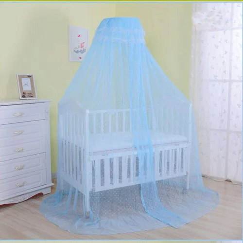 Vista 4 de Cuna de bebé, mosquitera con soporte, cortina de red estilo palacio, decoración de dormitorio de bebé, lavable