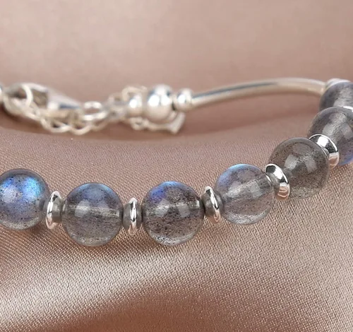 Vista 5 de Jan&Dee Manual Original Labradorite Moonstone Crystal Bracelet