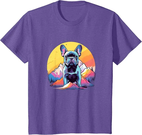 Vista 55 de French Bulldog Dog Men Women Kids T-Shirt Asphalt Grey