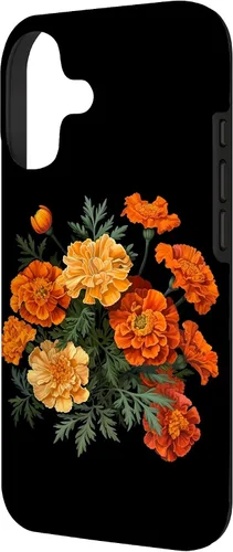 Vista 2 de Funda para iPhone 17 con diseño de flores de caléndula del mes de nacimiento