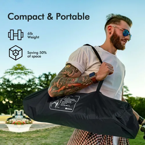 Vista 4 de AKSOUL Silla de camping hamaca columpio: sillas plegables y portátiles con bolsa de almacenamiento, capacidad de peso para adultos de 265 libras