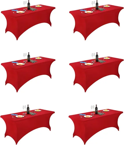 Vista 138 de FORLIFE - Funda de mesa de elastano, mantel ajustado de 4 pies para mesas rectangulares, funda elástica para patio, universal para bodas, banquetes