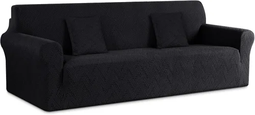 Vista 13 de Ruaozz Funda elástica para sofá de 1 pieza, fundas para sofá de 3 cojines, funda universal antideslizante para sofá, funda lavable de jacquard