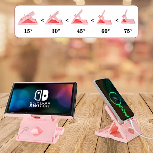 Vista 7 de Accessories Bundle for Nintendo Switch OLED - Cute Kawaii NS OLED Accessories kit for Grils Boys Kids with Carrying Case, Cartoon Dockable Cover