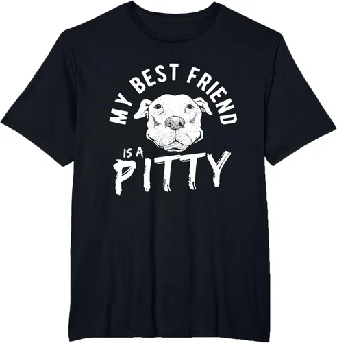Vista 43 de My Best Friend Is A Pitty Pitties Pitbull - Camiseta Negro