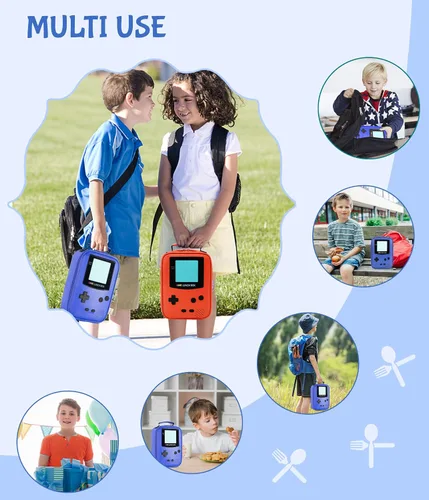 Vista 5 de Tongtai Lonchera para niños, lonchera de cuero con aislamiento térmico para la escuela, lonchera térmica para niños, adolescentes
