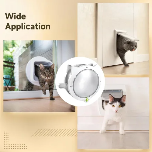 Vista 5 de Cat Door, White, 4-Way Locking, Inside, 12.2 X 10.2 in