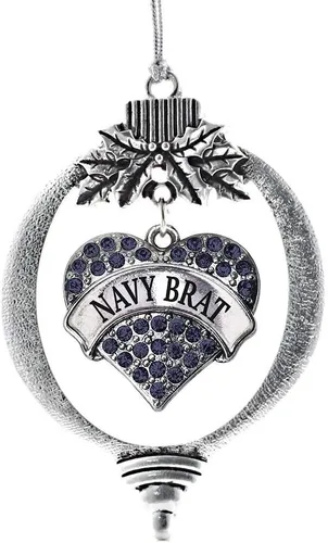 Vista 167 de Inspired Silver Adornos festivos de dije de corazón pave de plata con circonitas cúbicas