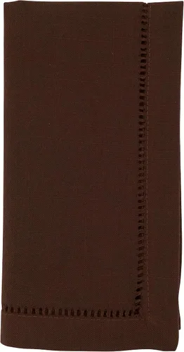 Vista 97 de SARO LIFESTYLE Servilleta de cóctel con borde cosido (juego de 12), negro, 6"x6
