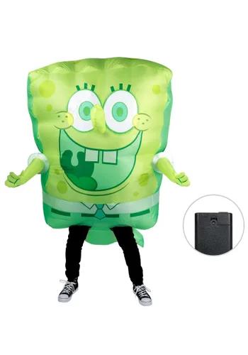Vista 2 de Disfraz Inflable de Fantasma Adulto de Bob Esponja Multicolor