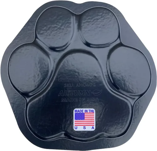 Vista 4 de AUTUMN USA - Juego de 2 moldes de piedra escalonada con estampado de patas de perro y gato para decoración de jardín antideslizante