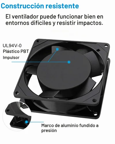 Vista 3 de GDSTIME AXIAL 9225 - Ventilador para muffins, 120 V CA 3.622 in x 0.984 in, rodamiento de bolas doble
