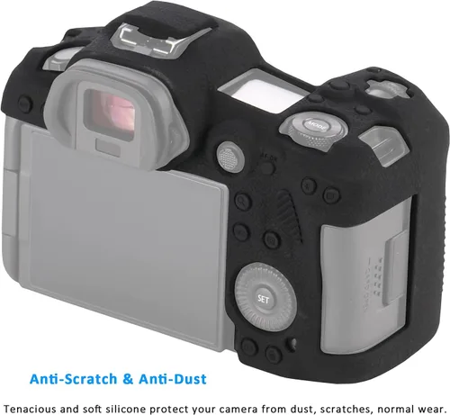 Vista 2 de Easy Hood - Funda protectora para cámara Canon EOS R5, color negro Funda protectora de silicona suave, ligera, delgada, antiarañazos, a prueba
