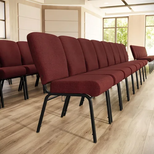 Vista 2 de Flash Furniture Advantage Signature Elite - Silla de iglesia granate, 20 pulgadas de ancho