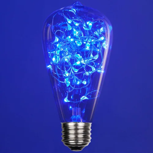 Vista 28 de Wintergreen Lighting LEDimagine - Bombilla de cadena de hadas, colgante de globo LED, bombilla ST64 con base E26 (dorado)
