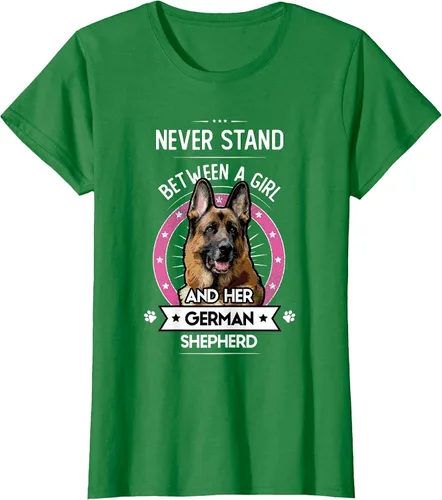 Vista 34 de Never Stand Between A Girl and Her German Shepherd T-Shirt Asphalt Grey