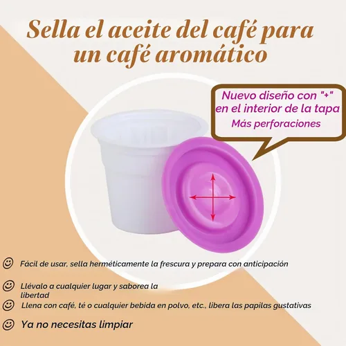 Vista 5 de 30 cápsulas desechables K Cups compatibles con cafetera Keurig 1.0and2.0, cápsulas de café prefabricadas con tapa morada, cápsulas de café