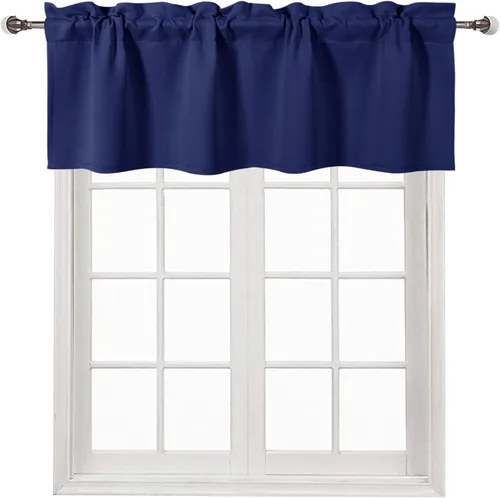 Vista 12 de DWCN Cenefa para ventana de cocina, con bolsillo para barra, para ventana, sala de estar/sótano, 36 x 16 pulgadas de largo, 1 panel, beige