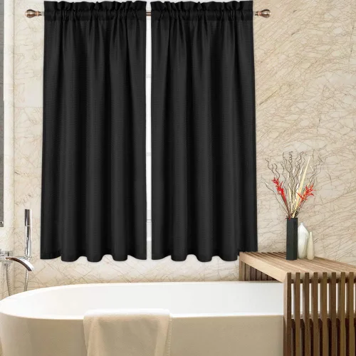 Vista 14 de CAROMIO - Cortina para cocina, cortina texturizada, cortinas para ventana de baño, varios tamaños