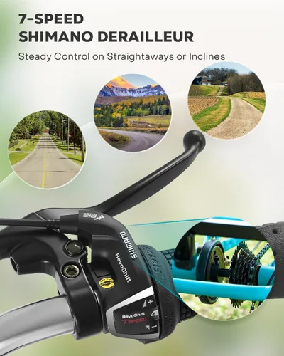 Vista 7 de VIRIBUS Triciclo plegable para adultos, triciclo plegable de 7 velocidades para adultos con cesta con ruedas extraíble, bicicletas plegables de 3