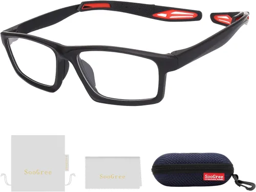 Vista 13 de SooGree Gafas de racquetball, gafas deportivas, gafas de seguridad para pickleball baloncesto fútbol gafas anti absorción de golpes