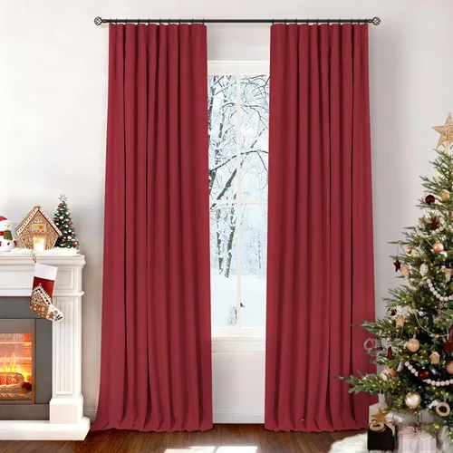 Vista 33 de INOVADAY Cortinas 100% opacas para dormitorio, cortinas opacas de color rosa bebé de 90 pulgadas de largo, cortinas opacas de lino con anillos