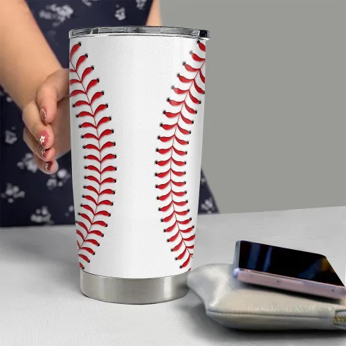 Vista 6 de SANDJEST Vaso de béisbol de 20 onzas con aislamiento de acero inoxidable, taza de viaje, vaso de béisbol para mujeres, hombres, mamá, regalos