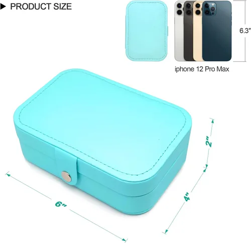 Vista 4 de Zoe sunny - Joyero para niñas, organizador de joyas, mini estuche de viaje, pequeño, portátil, para collares, pulseras, aretes, anillos
