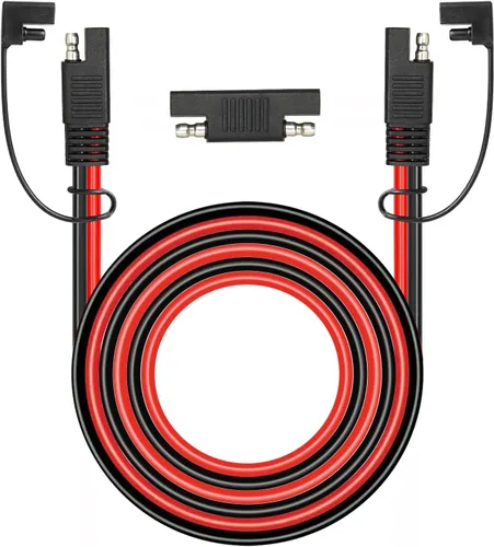 Vista 14 de MOOKEERF Cable de extensión SAE – 10 AWG, 3 pies, 2 cables de desconexión rápida, cable de extensión de cargador de batería, resistente, adaptador